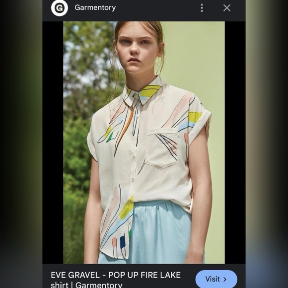 EVE GRAVEL
POP UP FIRE LAKE SHIRT Sold Out Size M $130 - Picture 1 of 4